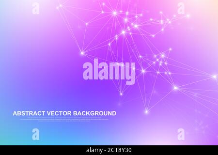 Abstract digital network connection structure on blue background. Artificial intelligence and engineering technology concept. Global network Big Data Stock Vector