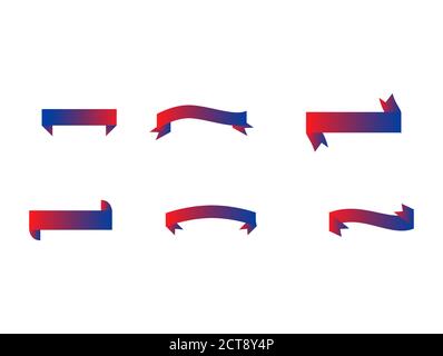 Abstract Ribbon Vector Set Template Editable Elements Stock Vector