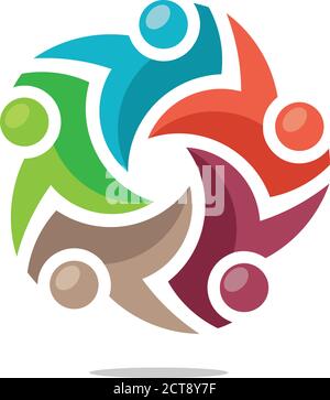 colorful Community people logo and symbols template, family care love logo, teamwork people logo Stock Vector