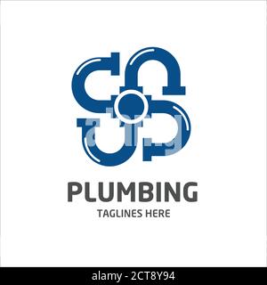 abstract Plumbing company logo vector concept Stock Vector