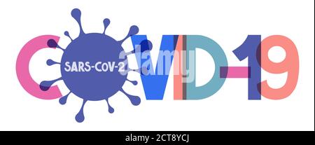 Covid-19 - typographical concept, vector illustration Stock Vector