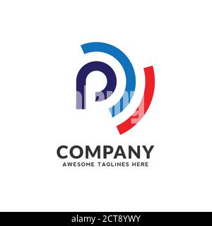 colorful initial letter p Signal Logo Design vector Stock Vector