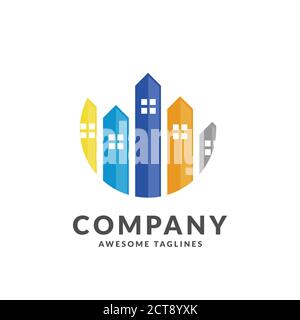 creative circle real estate building logo template Illustration Design Stock Vector
