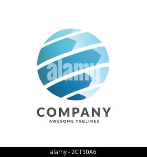 creative tech circle globe logo concept Stock Vector