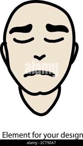 human mask on white isolated background. vector illustration Stock Vector