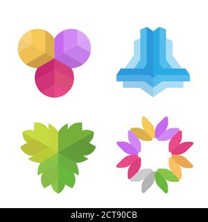 various company logo element template set colors corporate business Stock Vector
