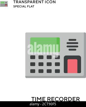 Time recorder vector icon. Flat style illustration. EPS 10 vector. Stock Vector