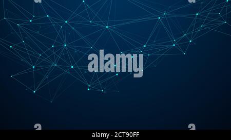Abstract Big Data visualization digital network connection concept background. Artificial intelligence and engineering technology. Global network Stock Vector