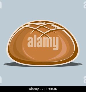 brown crusty artisan sourdough bread symbol vector illustration Stock Vector