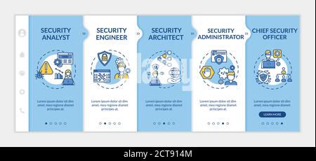 Cybersecurity careers onboarding vector template Stock Vector