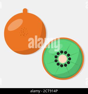 kiwi fruit vector illustration in flat style Stock Vector
