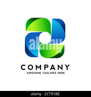 abstract color swirl logo Corporate identity design element Stock Vector