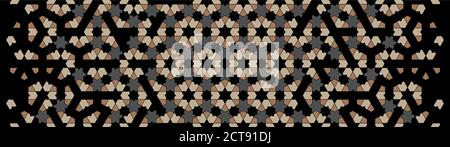 Geometric modern dark islamic pattern. Geometric halftone texture with color tile disintegration Stock Vector
