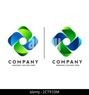 abstract color swirl logo Corporate identity design element Stock Vector