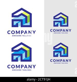 creative simple line house geometric logo vector, Premium simple house design for decoration vector illustration Stock Vector
