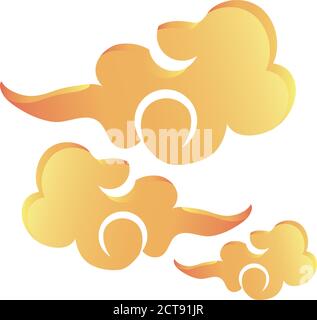 mid autumn festival, chinese clouds on white background vector illustration design
