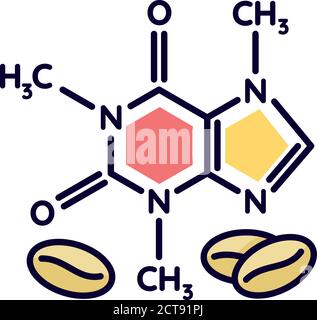 Caffeine RGB color icon Stock Vector