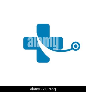 Doctor plus illustration vector logo design for medical and health care symbols. Stock Vector