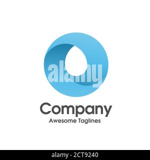 creative simple circle innovation water drop color logo concept Stock Vector