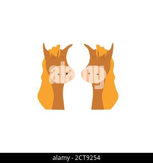 Cute cartoon horse . The head of a cartoon horse . Illustration Stock Vector