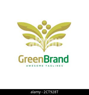 Nature green leaf vector logo concept illustration, Agriculture Sprouts and leaves logo vector Stock Vector