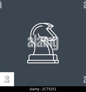 Horse Chess Related Vector Line Icon. Stock Vector