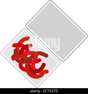 Icon Of Worm Container. Flat Color Design. Vector Illustration. Stock Vector