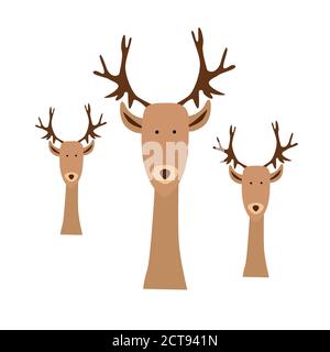 Cute cartoon fawn. The head of a cartoon deer. Illustration Stock Vector