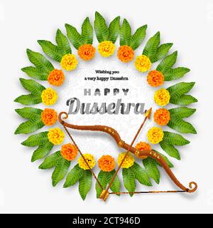 Happy Dussehra banner. Stock Vector