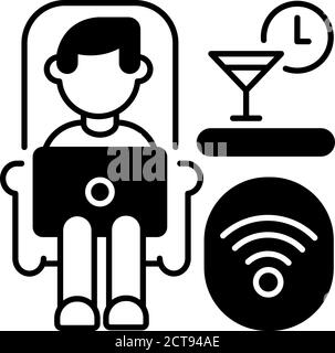 Lounge car black linear icon Stock Vector