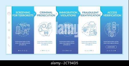 Biometrics usege onboarding vector template Stock Vector