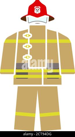 Fire Service Uniform Icon. Flat Color Design. Vector Illustration. Stock Vector