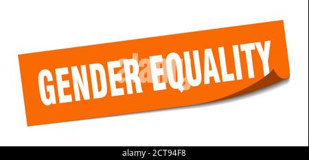 gender equality sticker. square isolated peeler sign. label Stock Vector