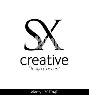 creative initial connected letters sx logo monogram style Stock Vector