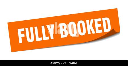fully booked sticker. square isolated peeler sign. label Stock Vector