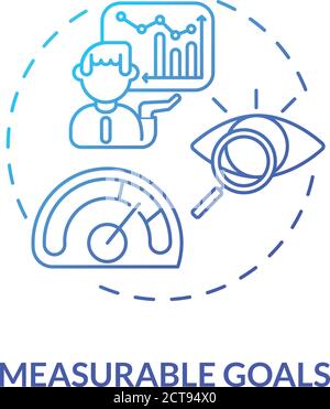Measurable goals concept icon Stock Vector