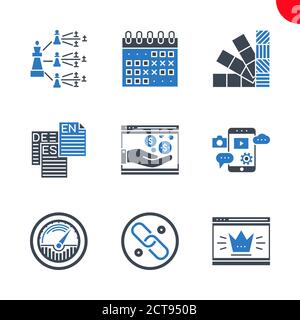 Seo and web opimization icons set Stock Vector