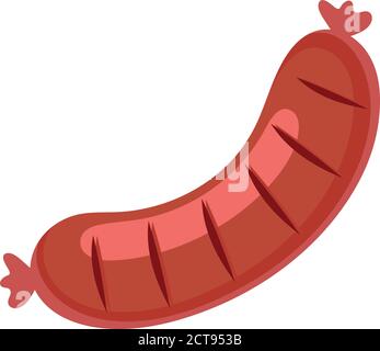 fast food sausage isolated icon over white background vector illustration Stock Vector