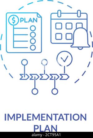 Implementation plan concept icon Stock Vector