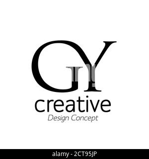 creative initial connected letters gy logo monogram style Stock Vector