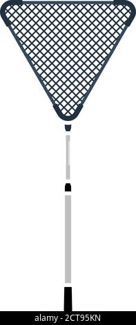 Icon Of Fishing Net. Flat Color Design. Vector Illustration. Stock Vector