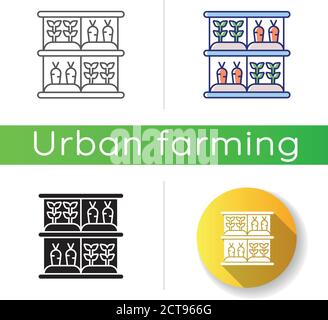 Vertical farm icon Stock Vector