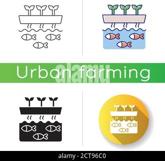Aquaponics icon Stock Vector