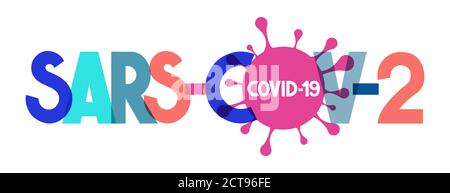 Sars-CoV-2 - typographical concept, vector illustration Stock Vector