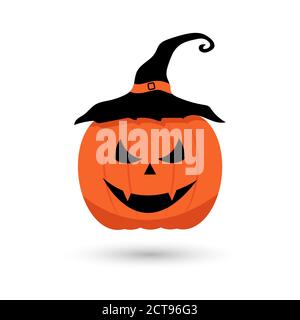 Scary Pumpkin Halloween mask concept vector illustration isolated on white background Stock Vector
