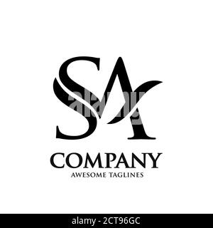 letter s and a logo design vector illustration template, letter s and a logo vector Stock Vector