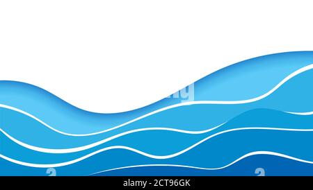 Abstract fluid blue water wave banner vector background illustration Stock Vector