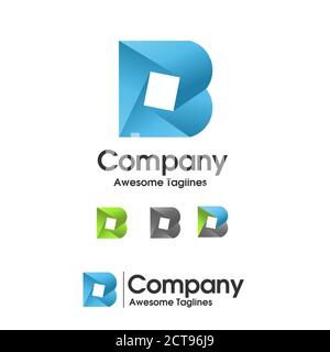 creative initial letter b with square logo vector concept Stock Vector