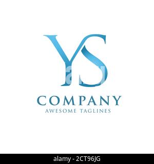 creative initial connected letters ys logo colorful vector Stock Vector