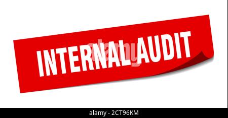 internal audit sticker. square isolated peeler sign. label Stock Vector